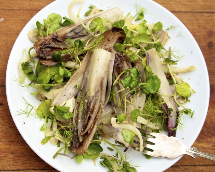 braised anti-inflammatory & anti-histamine chicory fennel salad
