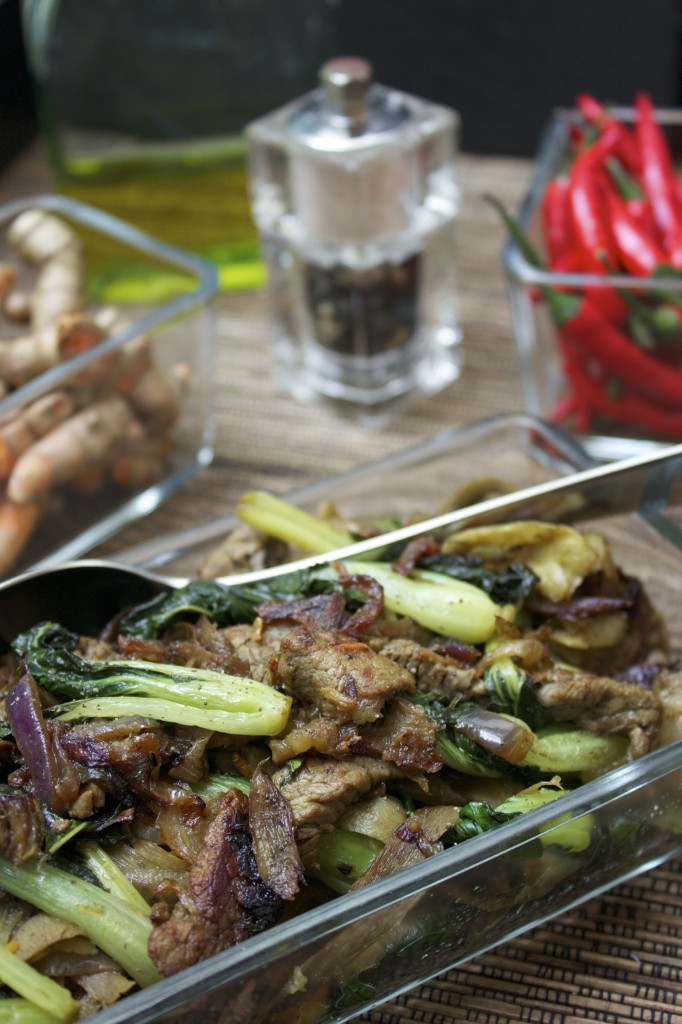 antihistamine and anti-inflammatory burdock root stir fry