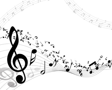 Music notes on white background